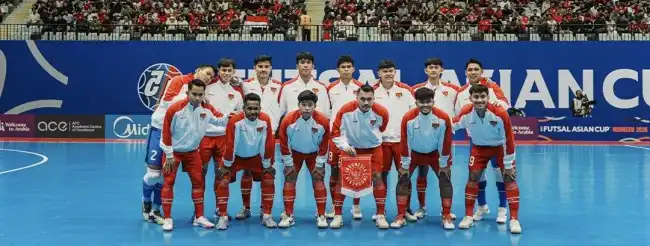 Selebrasi pemain Timnas Futsal Indonesia