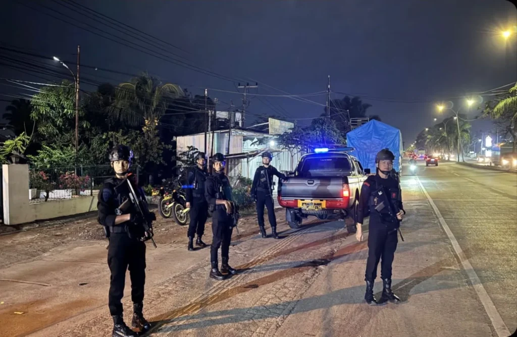 Patroli KRYD Gegana Brimob Sumsel di wilayah Ilir Barat I Palembang