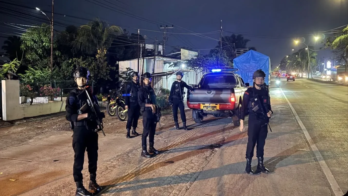 Patroli KRYD Gegana Brimob Sumsel di wilayah Ilir Barat I Palembang