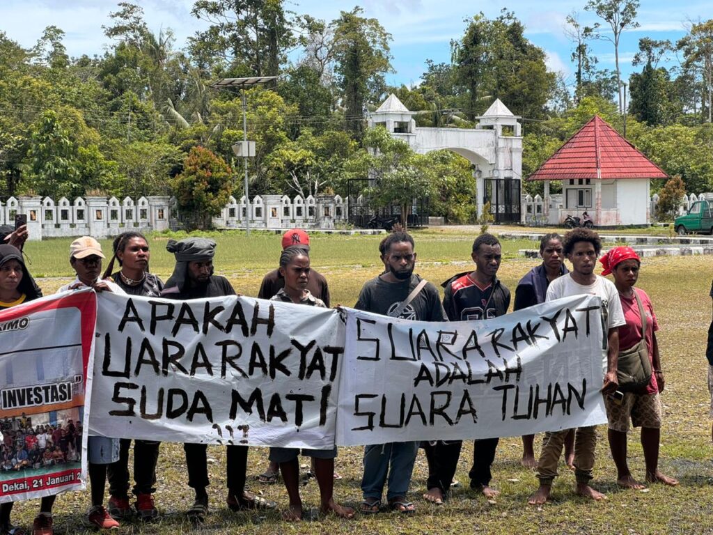 patroli pasca pengamanan aksi unjuk rasa di Yahukimo oleh Brimob Papua